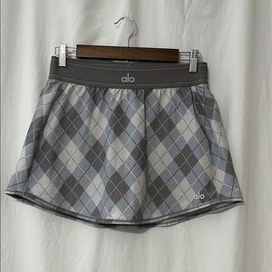 ALO Yoga Gray Argyle Skirt